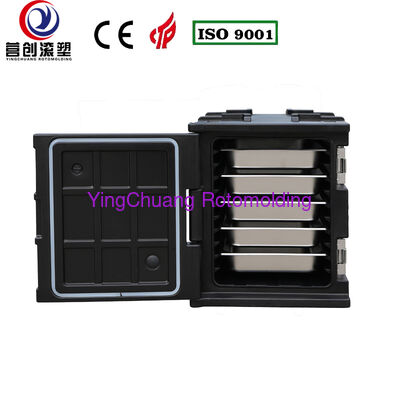 Купить YINGCHUANG OEM 75L Черная ручка с изолированной коробкой, изготовленной методом ротационного формования, толстый пенополиуретан для удержания горячей и холодной воды GN Pan Food Шкаф для транспортировки продуктов питания для столовой, центральной кухни Производство в сети